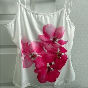 Y2K Floral Print Tank Top